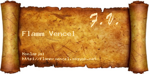 Flamm Vencel névjegykártya